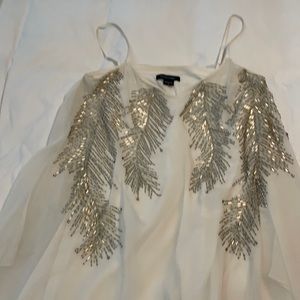 Marciano white dress with beaded design. Size M